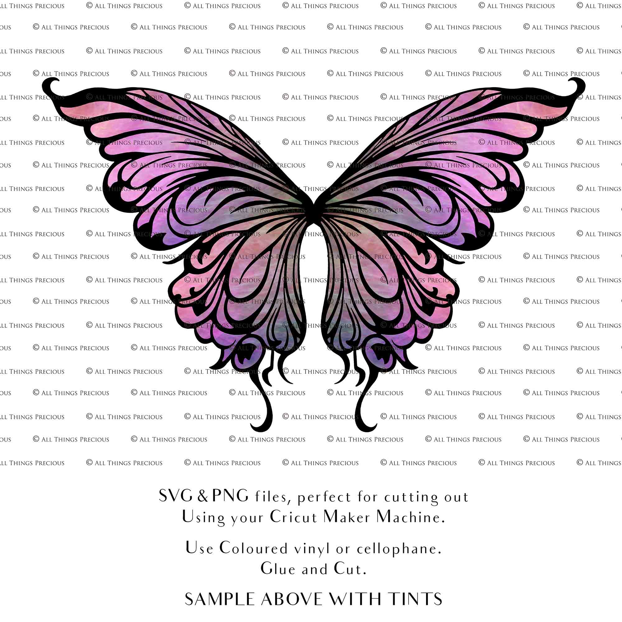 SVG & PNG Fairy Wing files for Cricut or Silhouette Cameo Cutting Machine. To create wearable fairy wings, in adult or children sizes.  Use this clipart design for Halloween Costumes, Fantasy or Cosplay or photography. Or use as ephemera in weddings, engagements or baby shower invitations. These are Individual wing parts, for you to cut and assemble. This is a digital product.